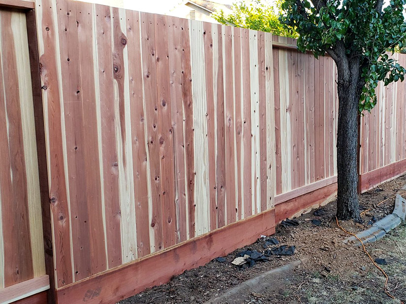 Redwood Tongue and Groove Fence