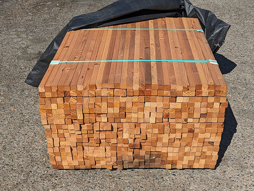 Heart Redwood 2x2x4